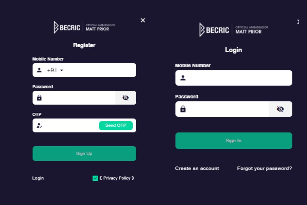 How To Login In Becric Website And App